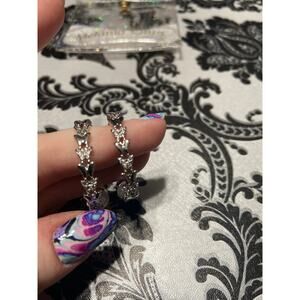 Melania Clara silver butterfly hoop earrings